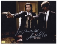 John Travolta and Samuel L. Jackson Signed 14'' x 11'' Photo From ''Pulp Fiction''